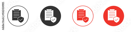Contract coverage icon. Black style vector icons. Isolated sign symbol