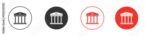 Courthouse icon. Black style vector icons. Isolated sign symbol