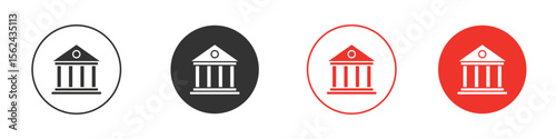 Courthouse icon. Black style vector icons. Isolated sign symbol