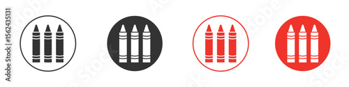 Crayon icon. Black style vector icons. Isolated sign symbol