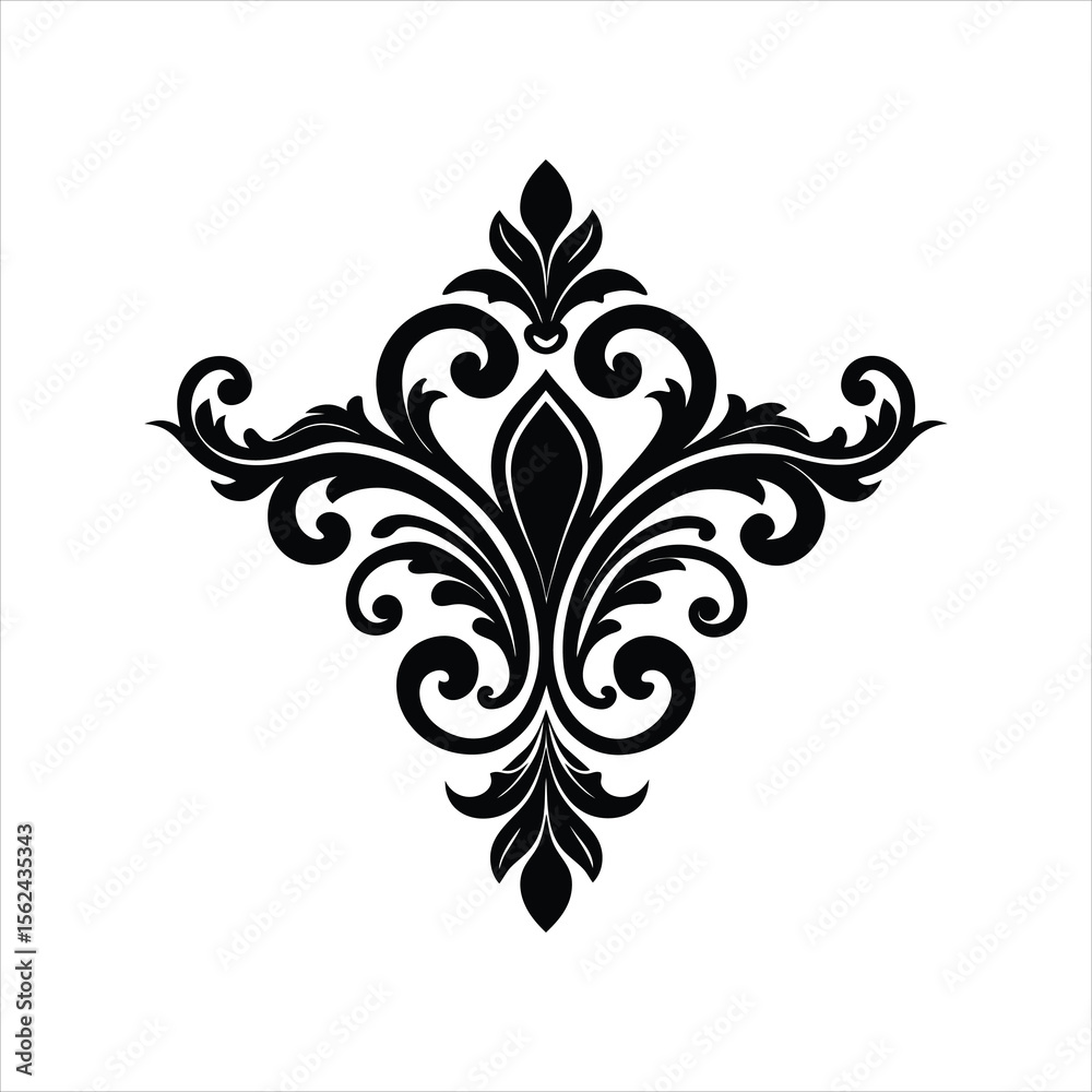 Silhouette Rococo Ornaments for Decorative Design Silhouette Rococo Ornaments for Decorative Design