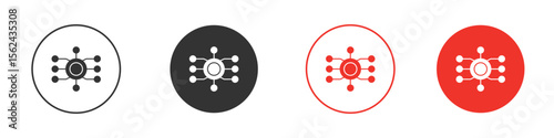 Decentralized icon. Black style vector icons. Isolated sign symbol