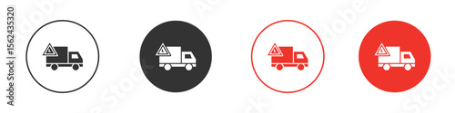 Delivery delay icon. Black style vector icons. Isolated sign symbol