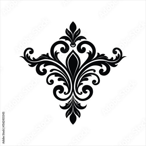 Silhouette Rococo Ornaments for Decorative Design