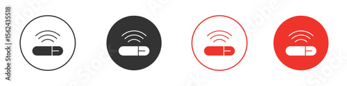 Dog microchip icon. Black style vector icons. Isolated sign symbol
