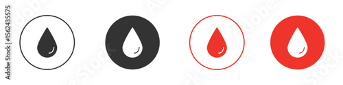 Drop icon. Black style vector icons. Isolated sign symbol