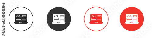 Front end icon. Black style vector icons. Isolated sign symbol