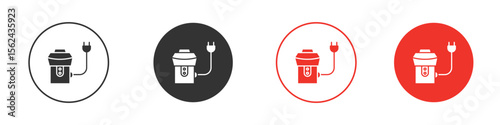 Garbage disposal icon. Black style vector icons. Isolated sign symbol