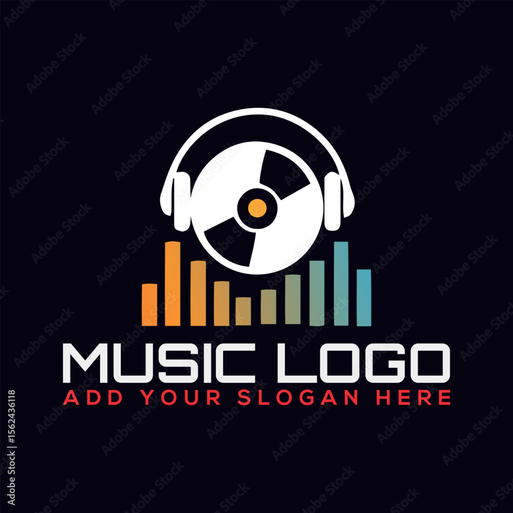 Obraz premium musical entertainment logo design vector