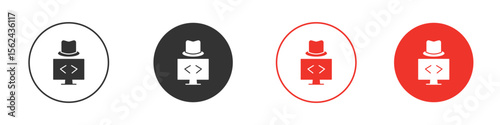 Hacker icon. Black style vector icons. Isolated sign symbol