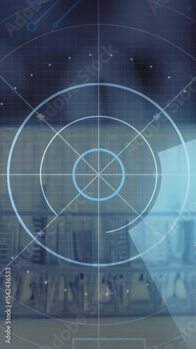 Animation of circuit board, data processing over scope scanning