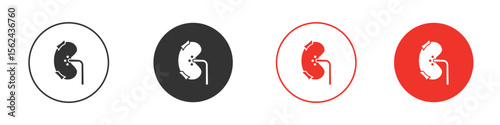 Kidney disease icon. Black style vector icons. Isolated sign symbol