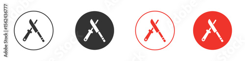 Knife sharpener icon. Black style vector icons. Isolated sign symbol