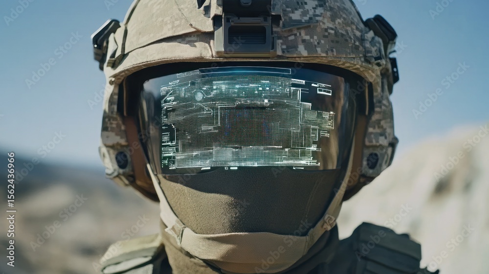 Fototapeta premium Soldier in futuristic helmet