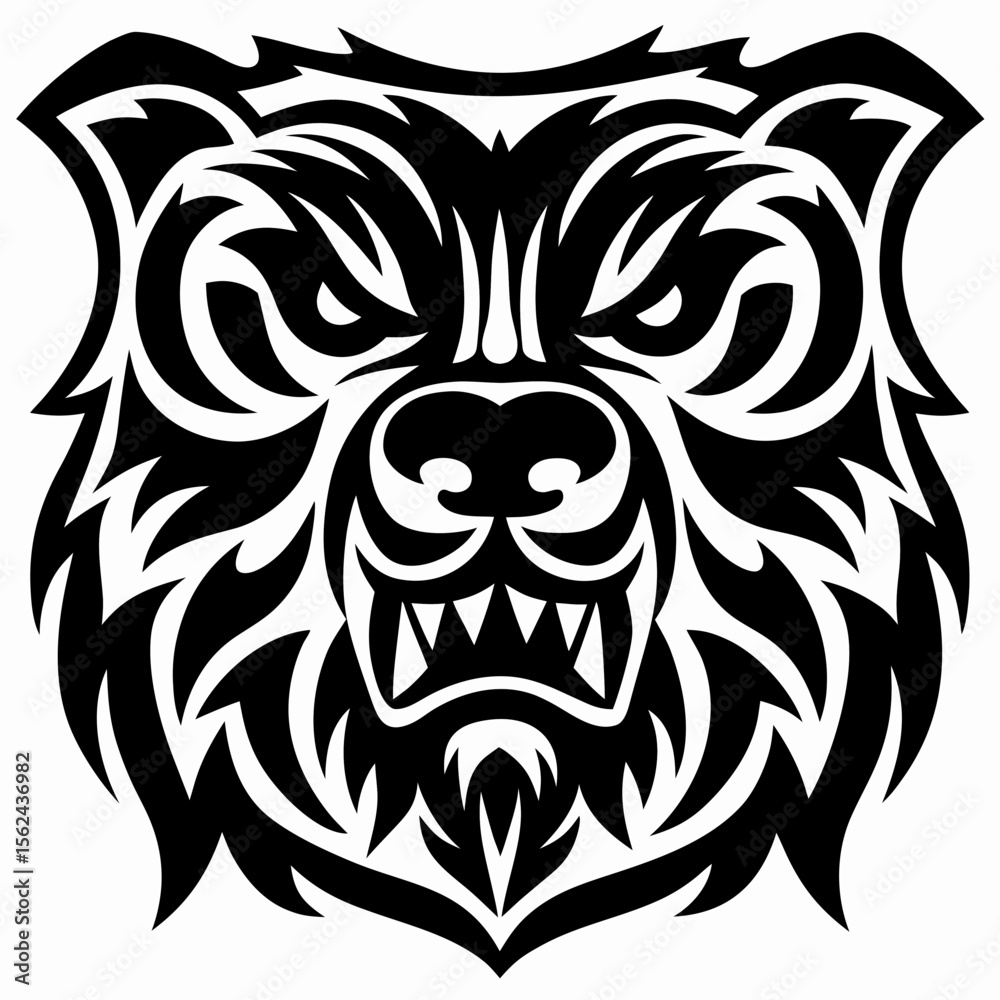 Fototapeta premium Tribal Frost Bear Mascot Tattoo Design