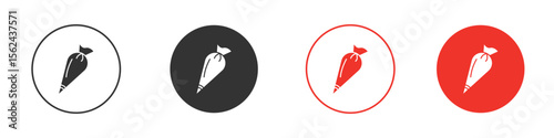 Pastry bag icon. Black style vector icons. Isolated sign symbol