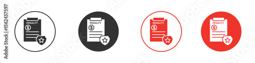 Penalty icon. Black style vector icons. Isolated sign symbol