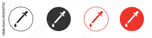 Pipette icon. Black style vector icons. Isolated sign symbol