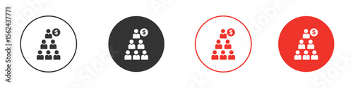 Ponzi scheme icon. Black style vector icons. Isolated sign symbol