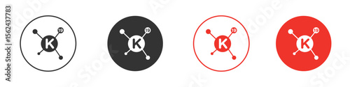 Potassium icon. Black style vector icons. Isolated sign symbol
