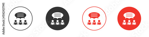 Public opinion icon. Black style vector icons. Isolated sign symbol