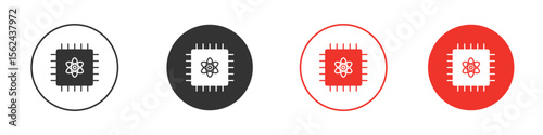Quantum computing icon. Black style vector icons. Isolated sign symbol