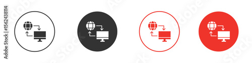 Remote Access icon. Black style vector icons. Isolated sign symbol