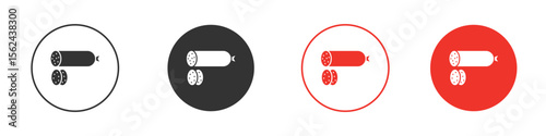 Salami icon. Black style vector icons. Isolated sign symbol