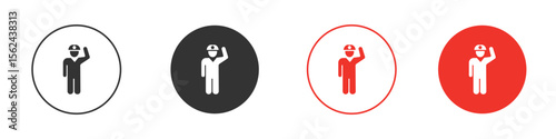 Salute icon. Black style vector icons. Isolated sign symbol