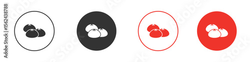 Steamed bread icon. Black style vector icons. Isolated sign symbol