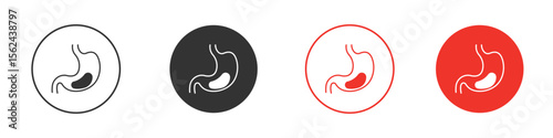 Stomach with Liquids icon. Black style vector icons. Isolated sign symbol