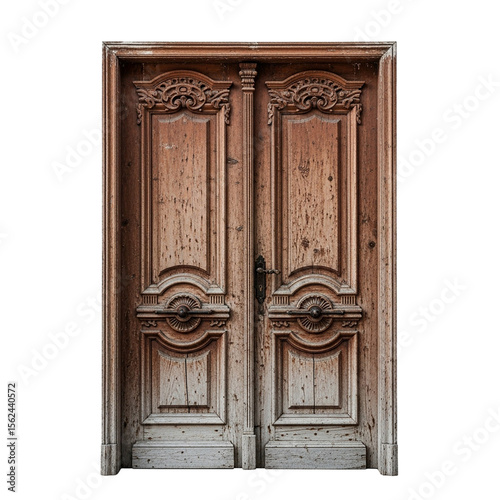 old wooden door isolated on white background,old wooden grocery door isolated on white background	