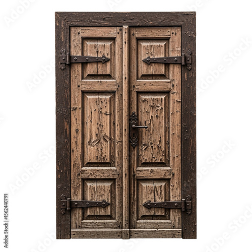 old wooden door isolated on white background,old wooden grocery door isolated on white background	