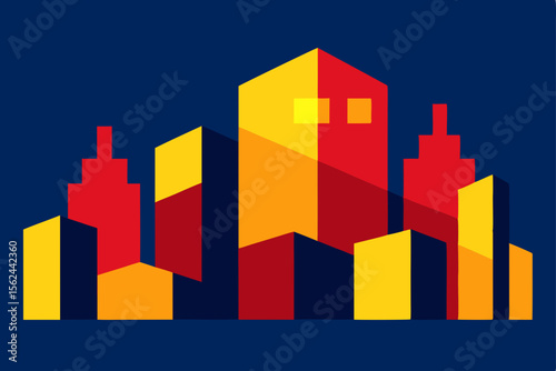 Modern Cityscape Abstract Urban Building Illustration