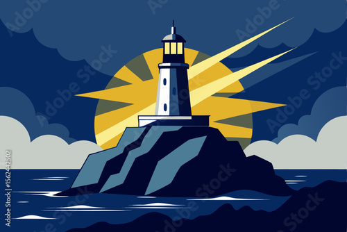 Lighthouse Guiding Light A Beacon of Hope in the Night Sea