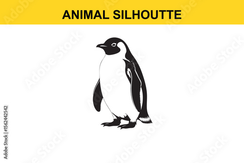 Penguin Silhoutte vector editable changeable 
