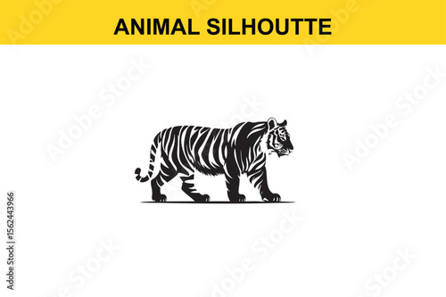Tiger Silhoutte vector editable changeable
