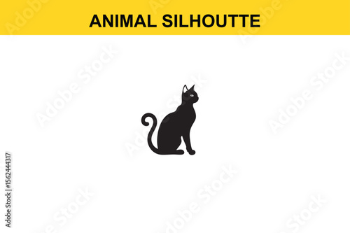 Cat Silhoutte vector editable changeable