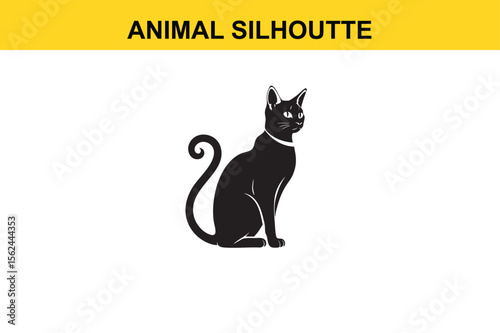 Cat Silhoutte vector editable changeable