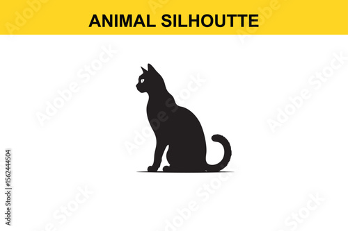 Cat Silhoutte vector editable changeable