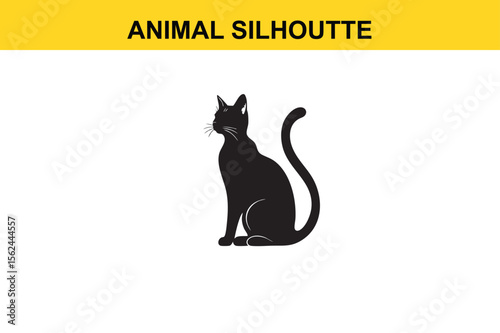 Cat Silhoutte vector editable changeable