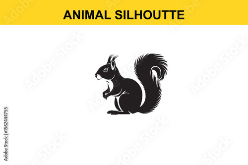 Squirrel Silhoutte vector editable changeable
