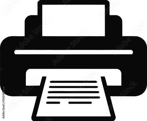 Printer Icon – Simple Print Symbol Black and White