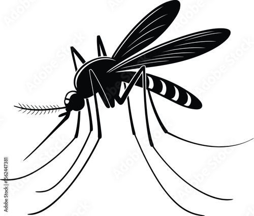 Mosquito Insect Icon – Vector Silhouette of Disease-Spreading Bug