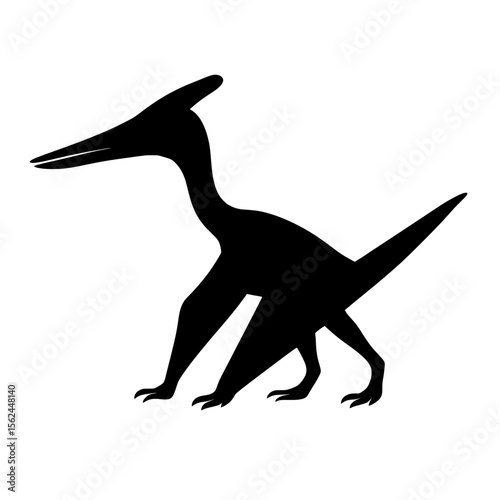 Majestic Ornithocheirus Silhouette with Extended Wings and Elegant Crest
