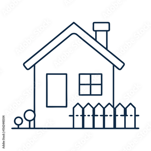 Simple house icon in line art