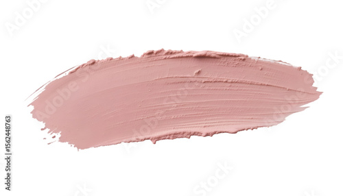 Textured pink makeup swatch brush stroke on a clean white background