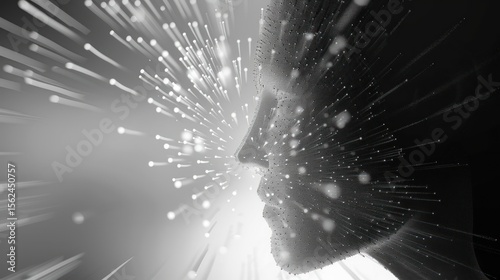 Digital profile portrait abstract