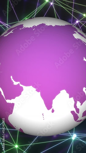 Animation of globe with network of connections