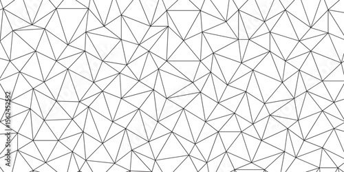 abstract black lines with white background creative and geometric shape. Seamless geometric polygonal repeatable pattern. Gray and white geometric background with low poly triangle. digital data
